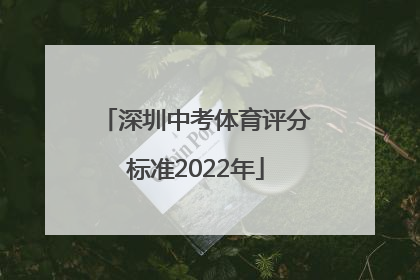 深圳中考体育评分标准2022年