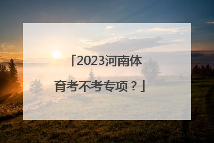 2023河南体育考不考专项？